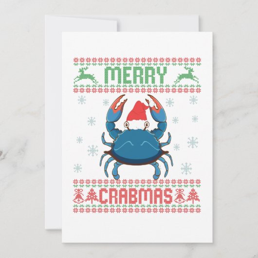 Carte De Remerciements Joyeux crabes Funny Crabe laide de Noël (Devant)