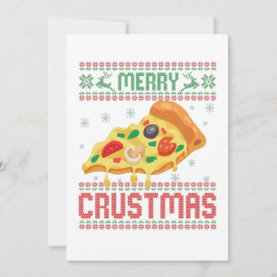 Carte De Remerciements Joyeux Crustmas Funny Pizza de Noël laide Sweat