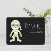 Carte De Remerciements Joyeux dessin de monstre d'Halloween maman (Debout devant)