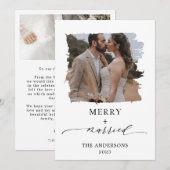 Carte De Remerciements Joyeux et Mariage marié (Devant / Derrière)