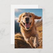 Carte De Remerciements Joyeux Golden Retriever en cours (Devant / Derrière)