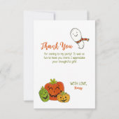 Carte De Remerciements Joyeux Halloween Boo-thday Party (Dos)