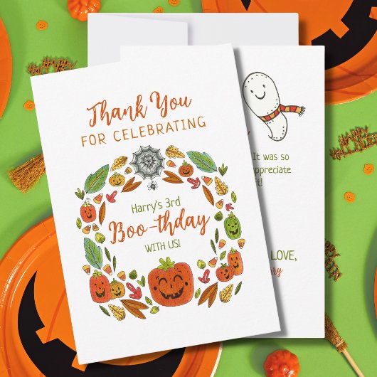Carte De Remerciements Joyeux Halloween Boo-thday Party