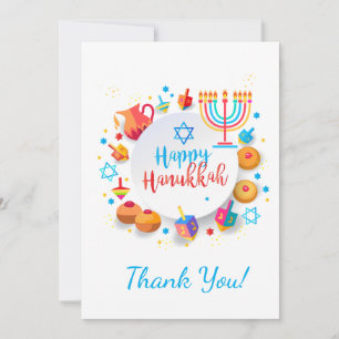 Carte De Remerciements Joyeux Hanoukka Party belle décoration, juif