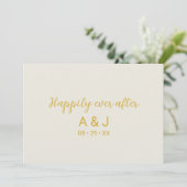 Carte De Remerciements Joyeux Jour après Albâtre Blanc Monogramme Or (Debout devant)