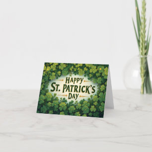 Carte De Remerciements Joyeux jour de la Saint-Patrick Art de trèfle