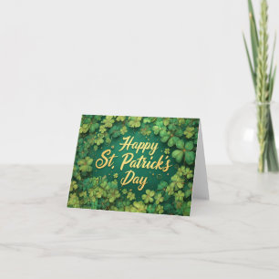 Carte De Remerciements Joyeux jour de la Saint-Patrick, motif de trèfle