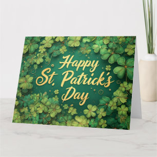 Carte De Remerciements Joyeux jour de la Saint-Patrick, motif de trèfle
