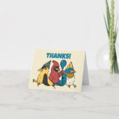 Carte De Remerciements Joyeux Jour des Oiseaux Cartoon Oiseaux à thème An (Devant)