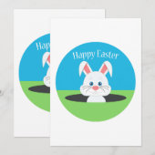 Carte De Remerciements Joyeux Lapin de Pâques (Devant / Derrière)