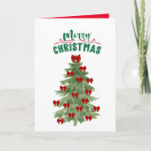 Carte De Remerciements Joyeux Noël aquarelle sapin de Noël (Devant)