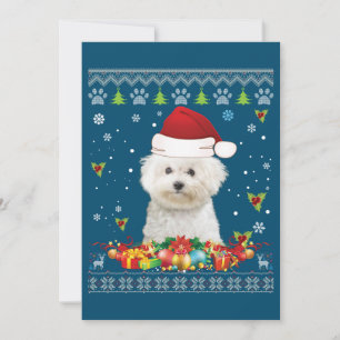 Carte De Remerciements Joyeux Noël Bichons Frise Dog Ugly Sweat