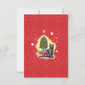 Carte De Remerciements Joyeux Noël Chat (Dos)