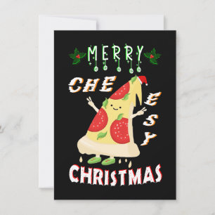 Carte De Remerciements Joyeux Noël Cheesy Noël Noël Père Noël Pizza Noël