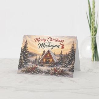 Carte De Remerciements Joyeux Noël du Michigan