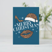 Carte De Remerciements Joyeux Noël empreinte de léopard femmes (Debout devant)