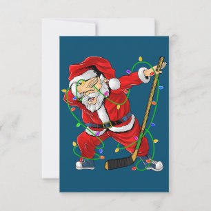 Carte De Remerciements Joyeux Noël Hockey sur glace Dabbing Santa Claus