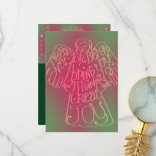 Carte De Remerciements "Joyeux Noël" "Je t'apporte des nouvelles..."Ange