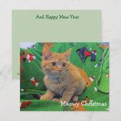 Carte De Remerciements Joyeux Noël Miaou (Devant / Derrière)