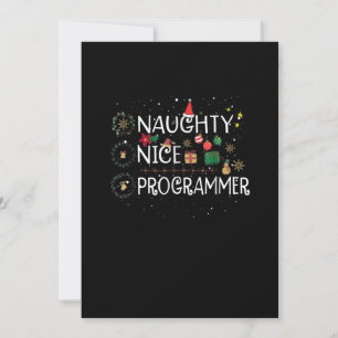 Carte De Remerciements Joyeux Noël   Naughty Nice Programmer