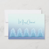 Carte De Remerciements Joyeux Noël nordique en argent bleu (Devant)