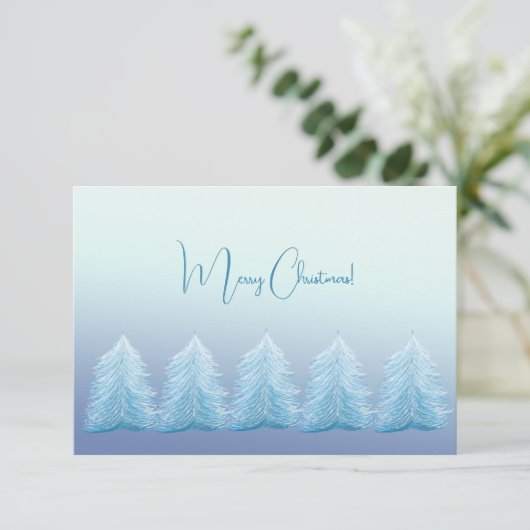 Carte De Remerciements Joyeux Noël nordique en argent bleu (Debout devant)