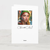 Carte De Remerciements Joyeux Noël Pour Vous | Elfe mignon (Dos)