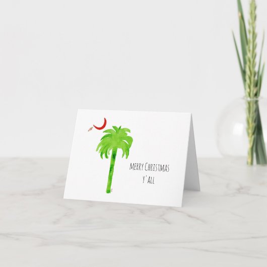 Carte De Remerciements Joyeux Noël SC Palmetto Tree (Devant)