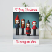 Carte De Remerciements Joyeux Noël sois joyeux et brille (Debout devant)