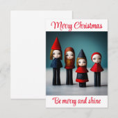 Carte De Remerciements Joyeux Noël sois joyeux et brille (Devant / Derrière)