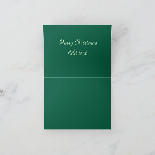 Carte De Remerciements Joyeux Noël vert plaine solo arrière - plan vacanc (Intérieur)