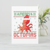 Carte De Remerciements Joyeux Octomas Drôle Mauvais Chant de Noël Octopus (Debout devant)