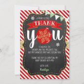 Carte De Remerciements Joyeux petit Baby shower de Noël (Devant)