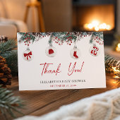 Carte De Remerciements Joyeux petit Baby shower de Noël