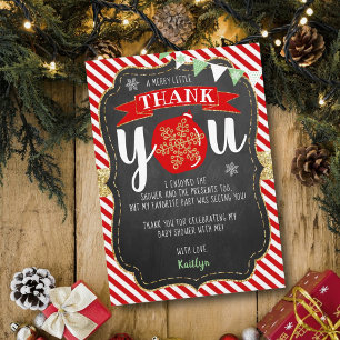 Carte De Remerciements Joyeux petit Baby shower de Noël