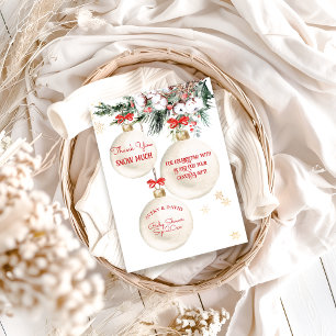 Carte De Remerciements Joyeux petit Baby shower Noël moderne