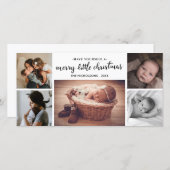 Carte De Remerciements Joyeux petit script de Noël Nouveau-né photo bébé (Devant / Derrière)