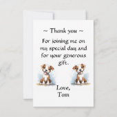 Carte De Remerciements Joyeux Pitbull Pit Bull Terrier Chien (Dos)