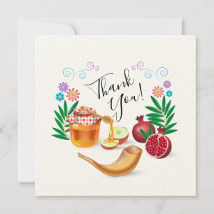 Carte De Remerciements Joyeux Rosh Hashanah Nouvel An juif miel et pomme
