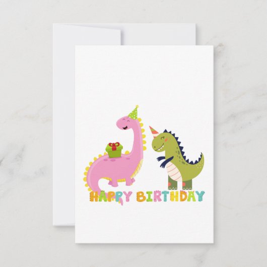 Carte De Remerciements Joyeux saurus d'anniversaire (Devant)