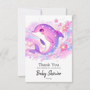 Carte De Remerciements Joyeux sous le Baby shower des dauphins de mer