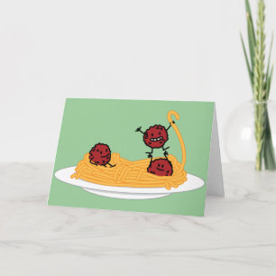 Carte De Remerciements Joyeux Spaghetti et boulettes de viande