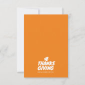 Carte De Remerciements Joyeux Thanksgiving avec Citrouille et Feuilles d' (Dos)