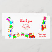 Carte De Remerciements Joyeux Train pour enfants (Devant / Derrière)