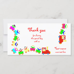 Carte De Remerciements Joyeux Train pour enfants