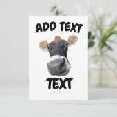 Carte De Remerciements Joyeux visage de vache (Debout devant)