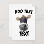 Carte De Remerciements Joyeux visage de vache (Devant / Derrière)