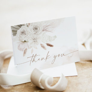 Carte De Remerciements JULIA Bohème Floral Perles & Prosecco Enterrement