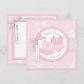 Carte de remerciements jumeau de filles de tutus (Devant / Derrière)