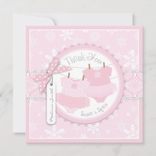 Carte de remerciements jumeau de filles de tutus (Devant)